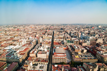 Obraz premium Aerial view of Torre Latinoamericana to Mexico City downtown