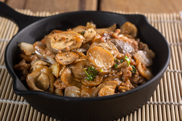 Fried Straw mushroom and oyster sauce.