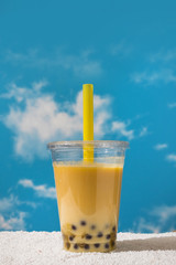 タピオカミルクティー　タピオカドリンク　Asian style Tapioca bubble tea