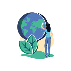 Woman avatar with planet design