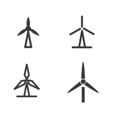 Wind turbine vector illustration concept with line design