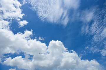 Blue sky white cloud white background. Beautiful sky and clouds in the afternoon.