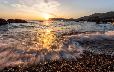 Sunset at Sea. Storm. Seascape