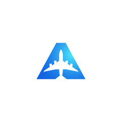 Modern Airplane Traveling Cargo Freight Icon Logo for all business company with high end look