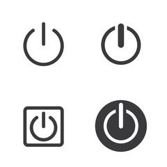 Power or shutdown icon with black color suitable for interface or web design 
