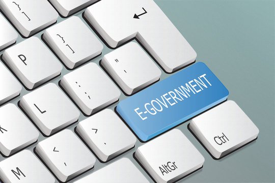 E-Government written on the keyboard button