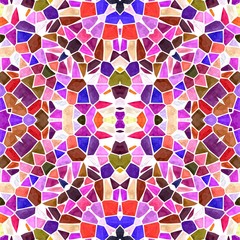 Fototapeta na wymiar mosaic kaleidoscope jewel seamless pattern texture background - variegated multi colored with white grout