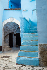 Blue old town of Casamassima. Apulia region, Italy
