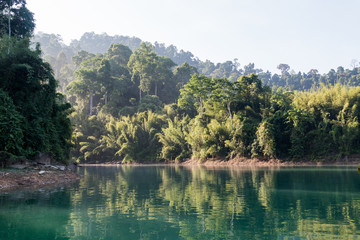 Ratchaprapa Dam or Cheow Larn Lake, Khao Sok national parks is one of the most beautiful locations in Thailand