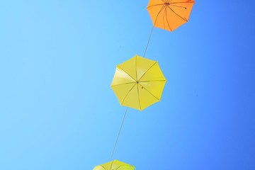 umbrella on blue sky