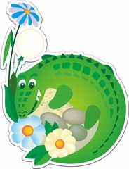 Crocodile, illustration for children. Vector illustration easy editable for book design.