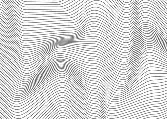 Fototapeta premium Black lines zigzag wave concept abstract vector background