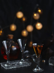 tincture, quince liquor in a glass