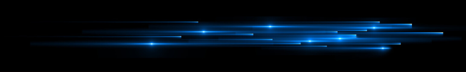 Dynamic lights shape on dark background. Bright luminous glowing lines. High speed optical fiber concept. 3d rendering