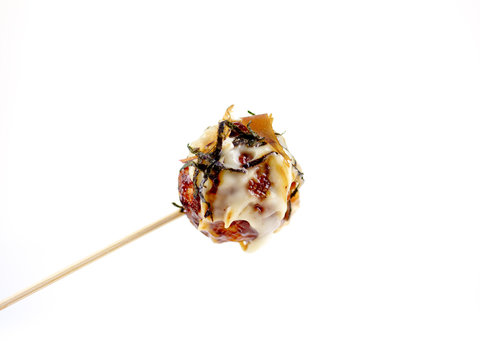 Japanese famous cuisine food takoyaki photo on white backfground