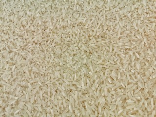 Pile of rice on white background