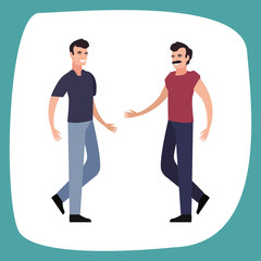 two men avatars on white background