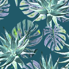 Seamless pattern of tropic plants 1