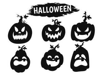 Obraz premium Pumpkin carving icon is a ghost shadow image during the Halloween season.