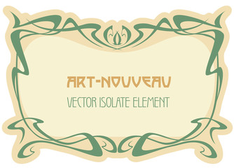 Art nouveau abstract framework from the bound lines. Vector isolate element for your design. Vintage frame. label.