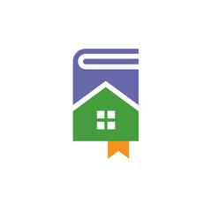 creative book house vector illustration logo concept