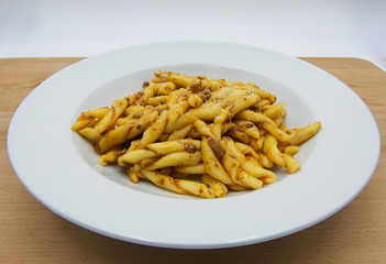 Cooked Fusilli al ferretto, traditional italian pasta