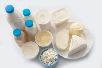 different milk products on the table
