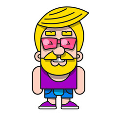 Fashionable Hipster With Glasses And Stylish Hair Background