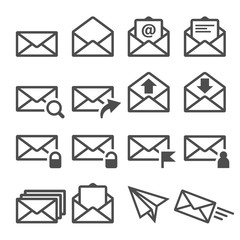 Mail Envelope Signs icons set