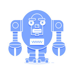 Bot Icon. Chatbot Icon Concept. Cute Smiling Robot. Vector Modern Line Character Illustration Isolated On White Background. Outline Robot Sign Design.