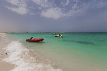 Obraz premium UAE, landscape sea, boat