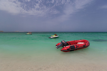 UAE, landscape sea, boat