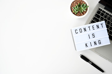 content is king Business Concept flat lay,minimal style