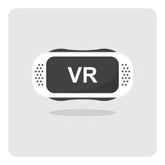 Vector design of flat icon, VR virtual reality glasses for smartphone on isolated background.