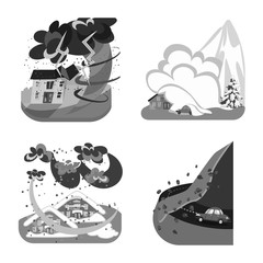Isolated object of nature and apocalypse sign. Collection of nature and environment vector icon for stock.