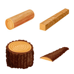 Isolated object of signboard and wood logo. Set of signboard and wooden vector icon for stock.