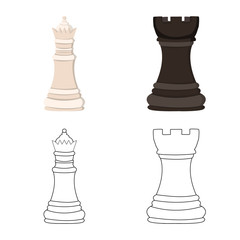 Vector illustration of checkmate and thin icon. Collection of checkmate and target stock vector illustration.