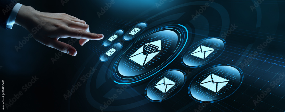 Poster message communication online internet technology network concept