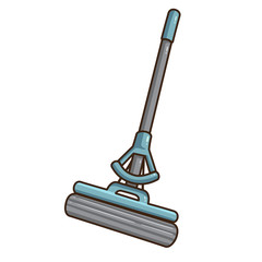 Mop for mopping floor isolated on white background. Vector illustration of cleaning tools.