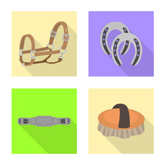 Vector design of track and racing logo. Set of track and riding stock vector illustration.