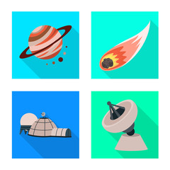 Isolated object of science and cosmic icon. Set of science and technology stock symbol for web.