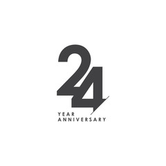 24 Years Anniversary Celebration Vector Template Design Illustration - obrazy, fototapety, plakaty