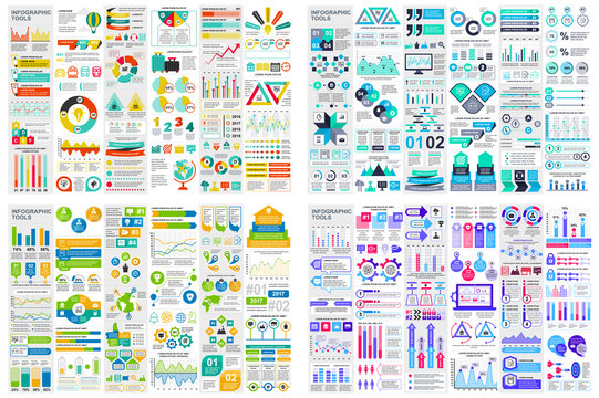 Set of infographic elements data visualization vector design template. Can be used for steps, options, business process, workflow, diagram, flowchart concept, timeline, marketing icons, info graphics.