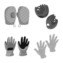 Vector design of property and distinctive sign. Set of property and textile stock symbol for web.