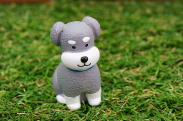 Miniature Schnauzer ornament on lawn