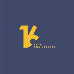 16 Years Anniversary Vector Template Design Illustration