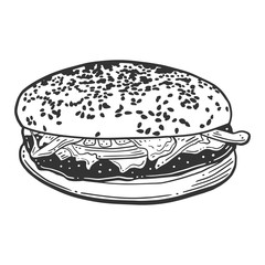 Cheesburger. Vector concept in doodle and sketch style.