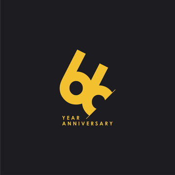 66 Years Anniversary Vector Template Design Illustration