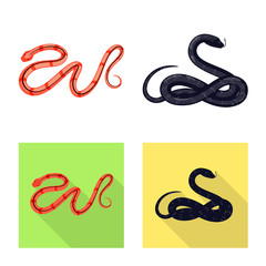 Vector design of mammal and danger icon. Collection of mammal and medicine stock symbol for web.