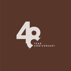 48 Years Anniversary Celebration Vector Template Design Illustration - obrazy, fototapety, plakaty
